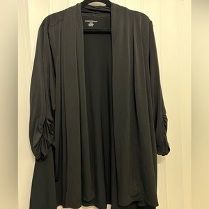 Black ruched sleeve jacket/over piece